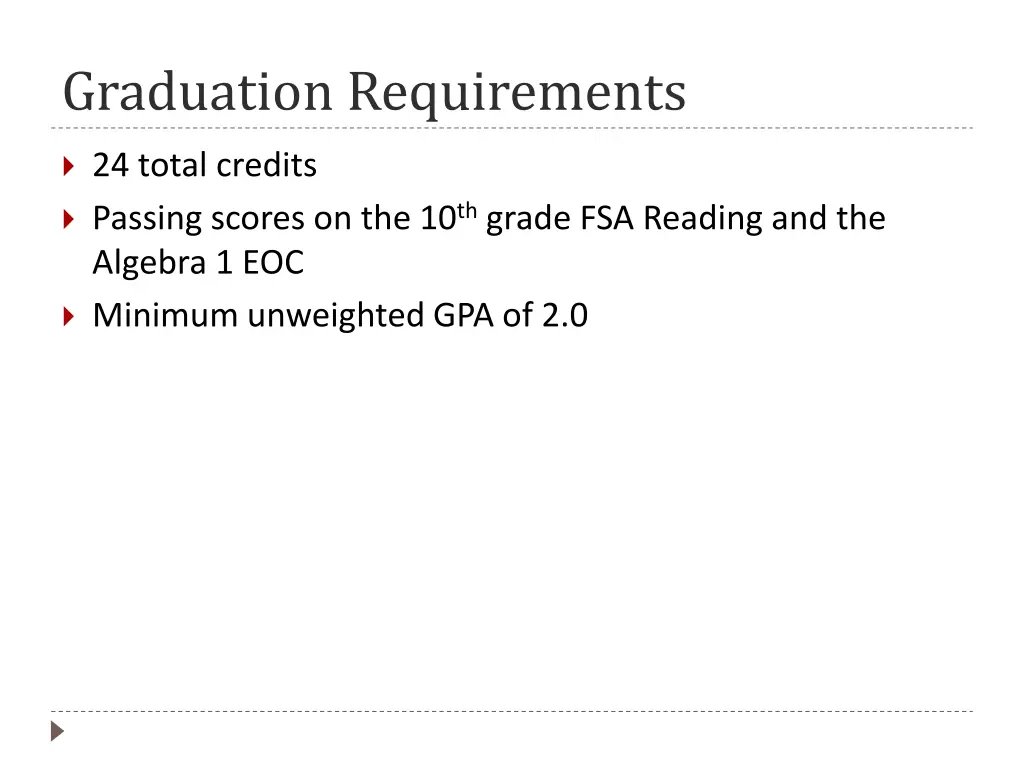 graduation requirements