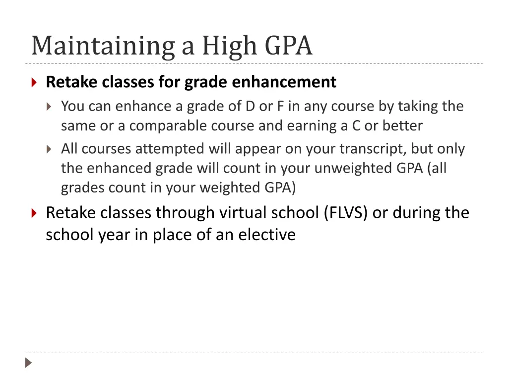 maintaining a high gpa 1