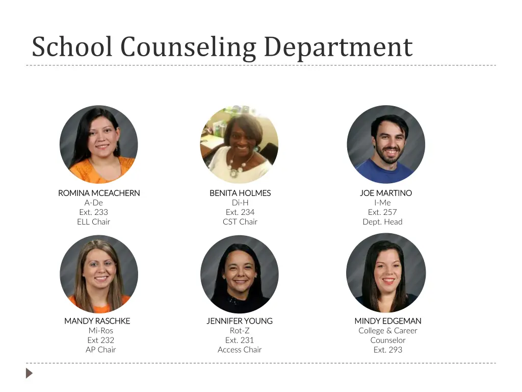 school counseling department