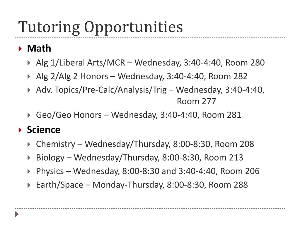 tutoring opportunities