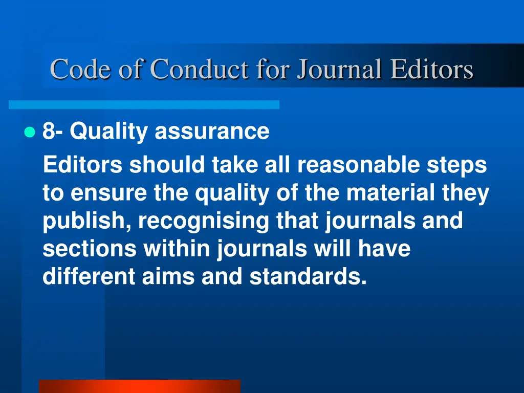 code of conduct for journal editors 10