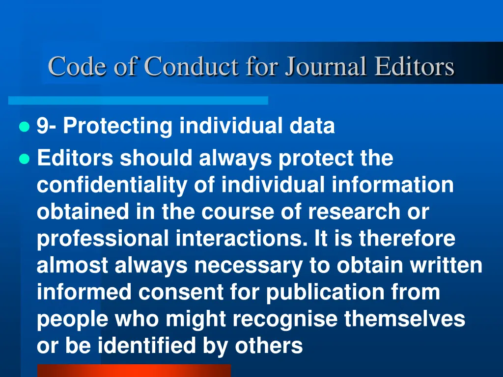 code of conduct for journal editors 11