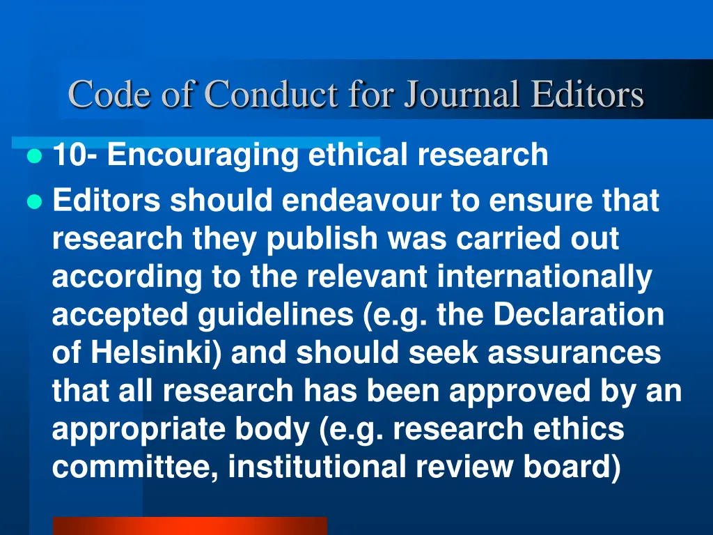 code of conduct for journal editors 12