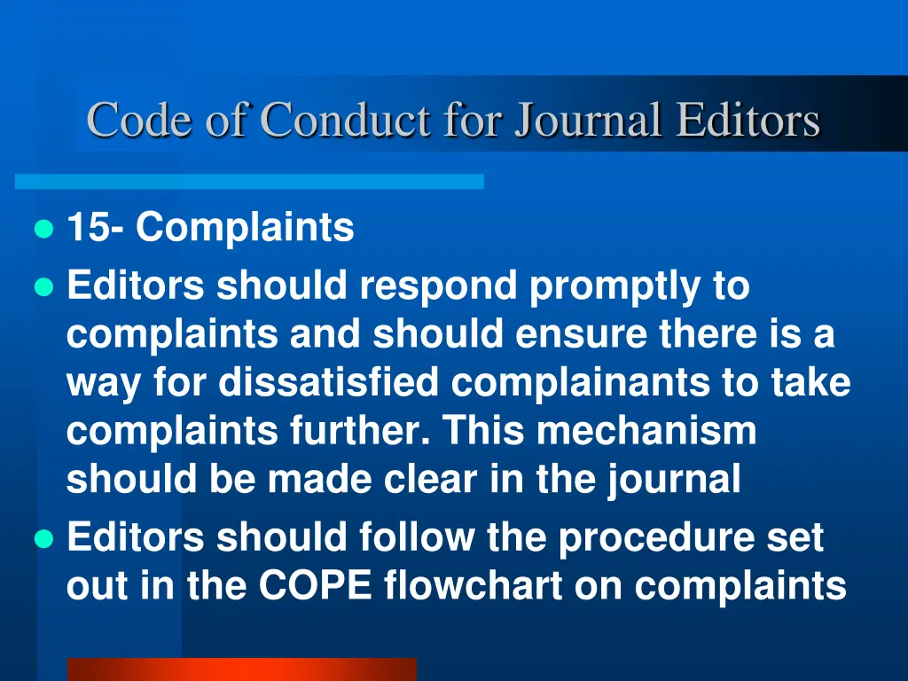 code of conduct for journal editors 17