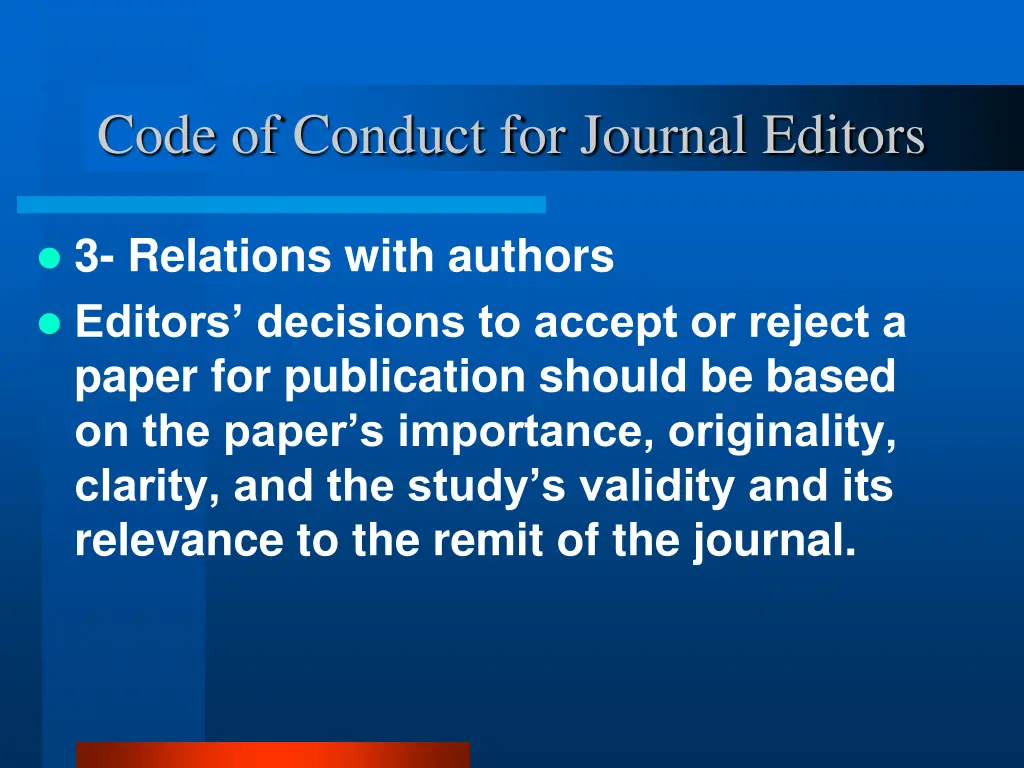 code of conduct for journal editors 5