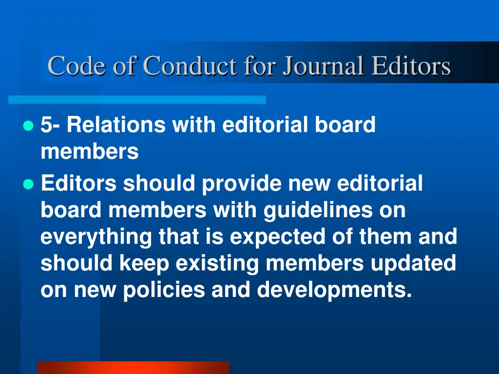 code of conduct for journal editors 7