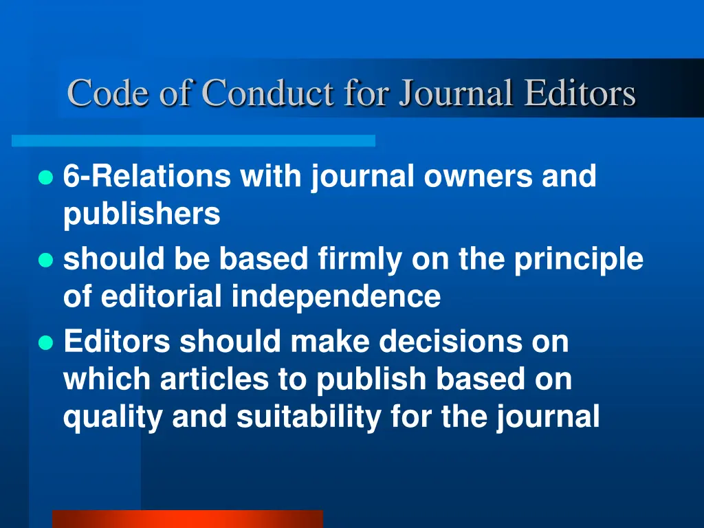 code of conduct for journal editors 8