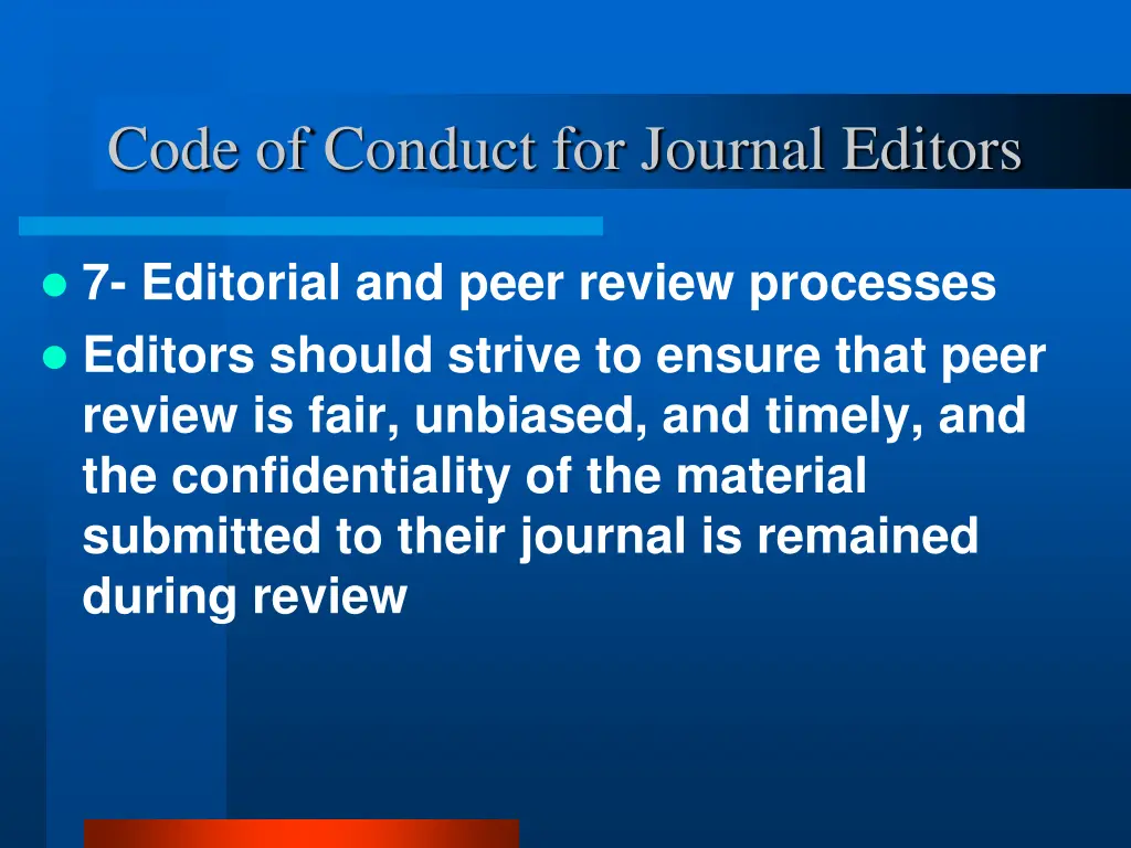 code of conduct for journal editors 9