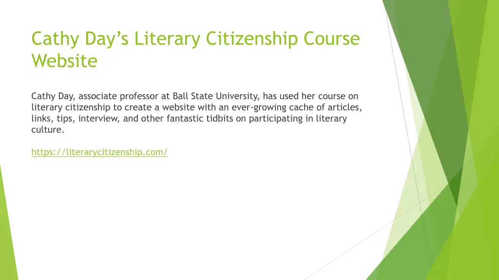 cathy day s literary citizenship course website