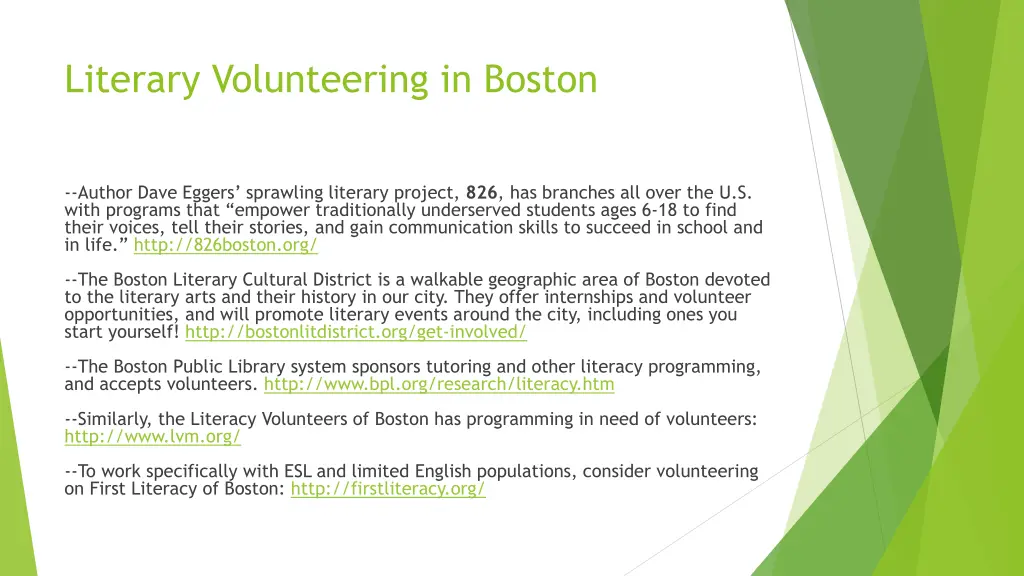 literary volunteering in boston