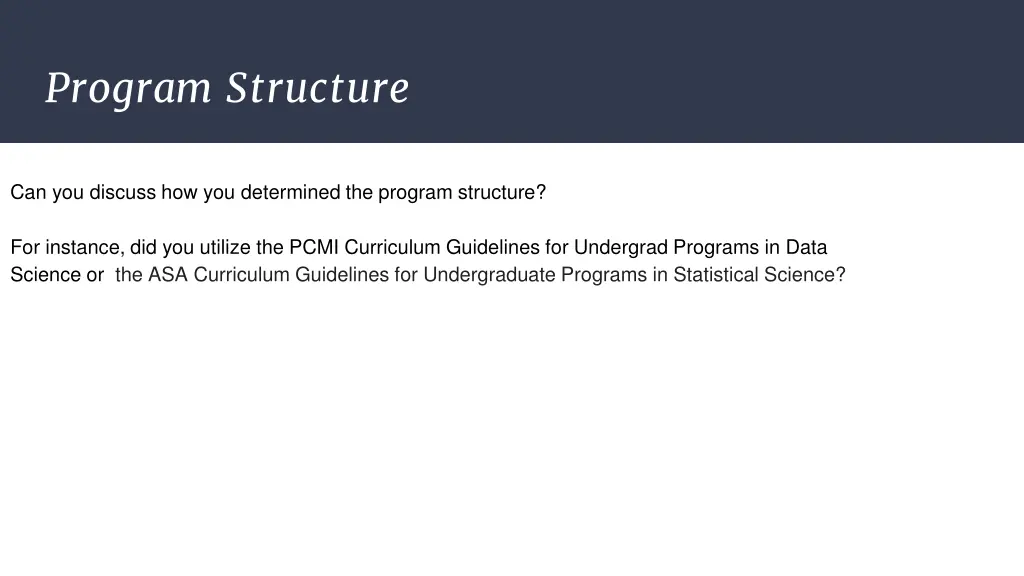 program structure