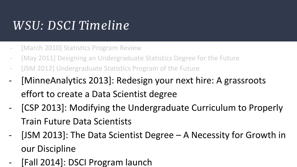 wsu dsci timeline 1