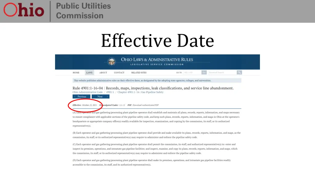 effective date 1