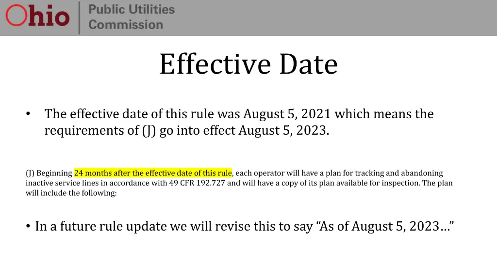 effective date 4