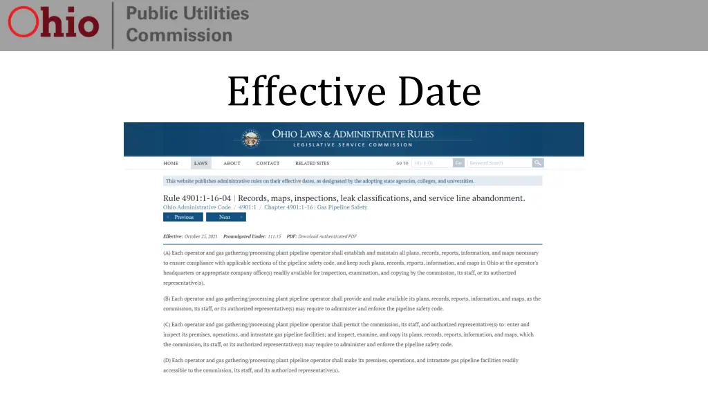 effective date