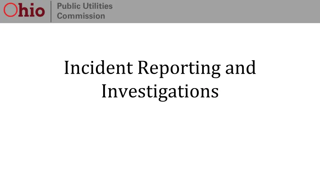 incident reporting and investigations