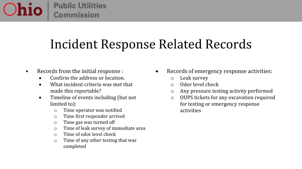 incident response related records