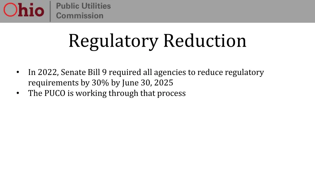 regulatory reduction
