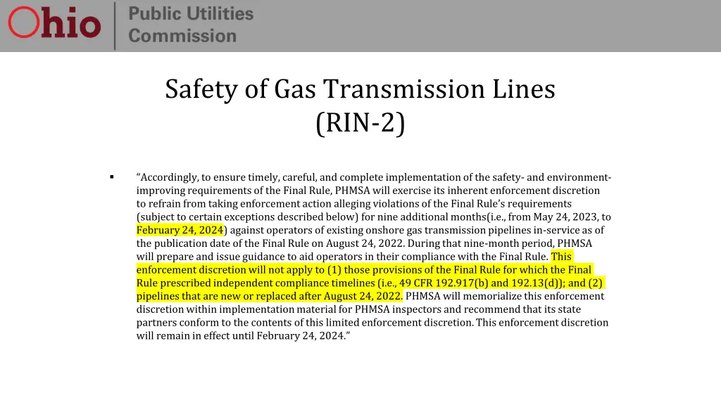 safety of gas transmission lines rin 2 1