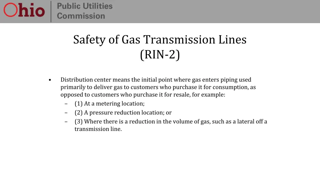 safety of gas transmission lines rin 2 3