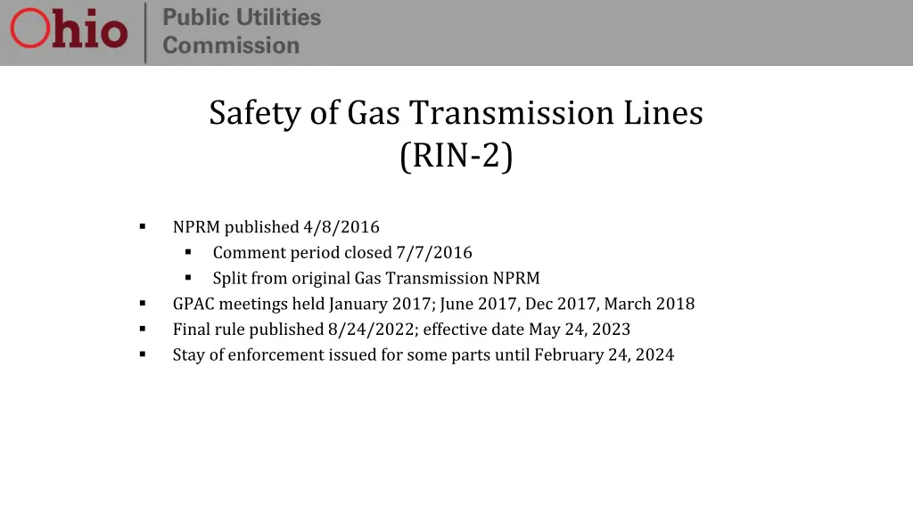 safety of gas transmission lines rin 2