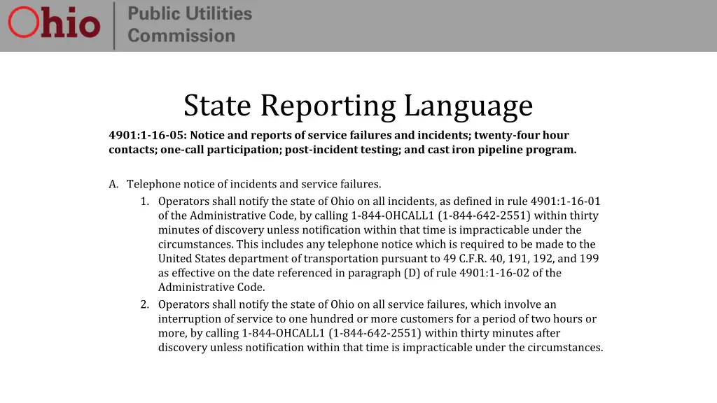 state reporting language 4901 1 16 05 notice