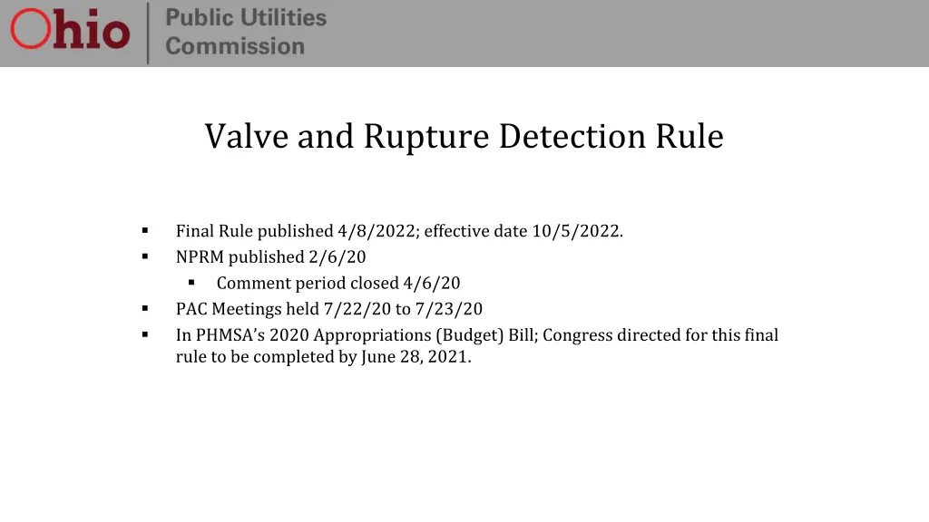 valve and rupture detection rule