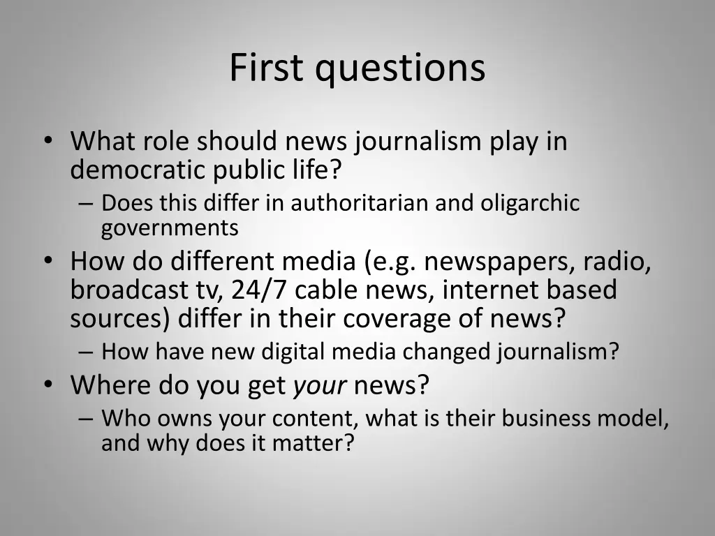 first questions 5