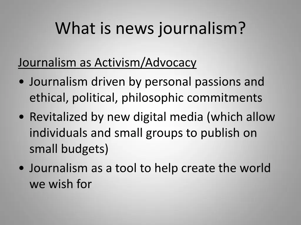 what is news journalism 15