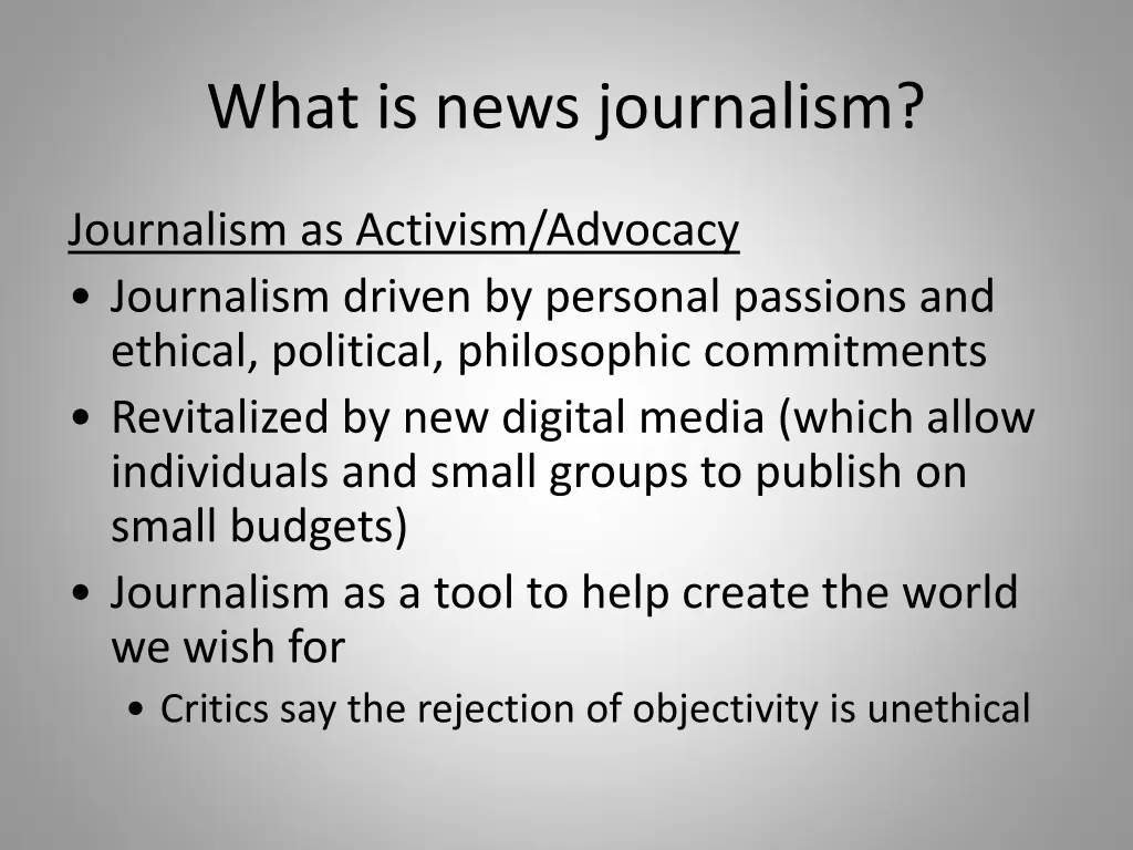 what is news journalism 16