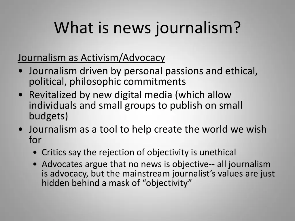 what is news journalism 17