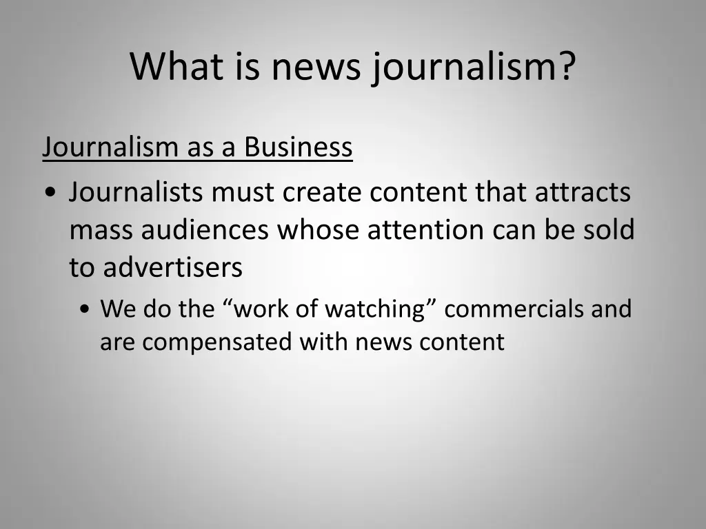 what is news journalism 7