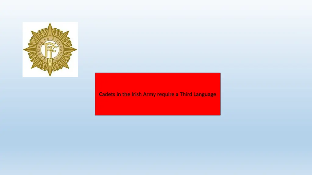 cadets in the irish army require a third language