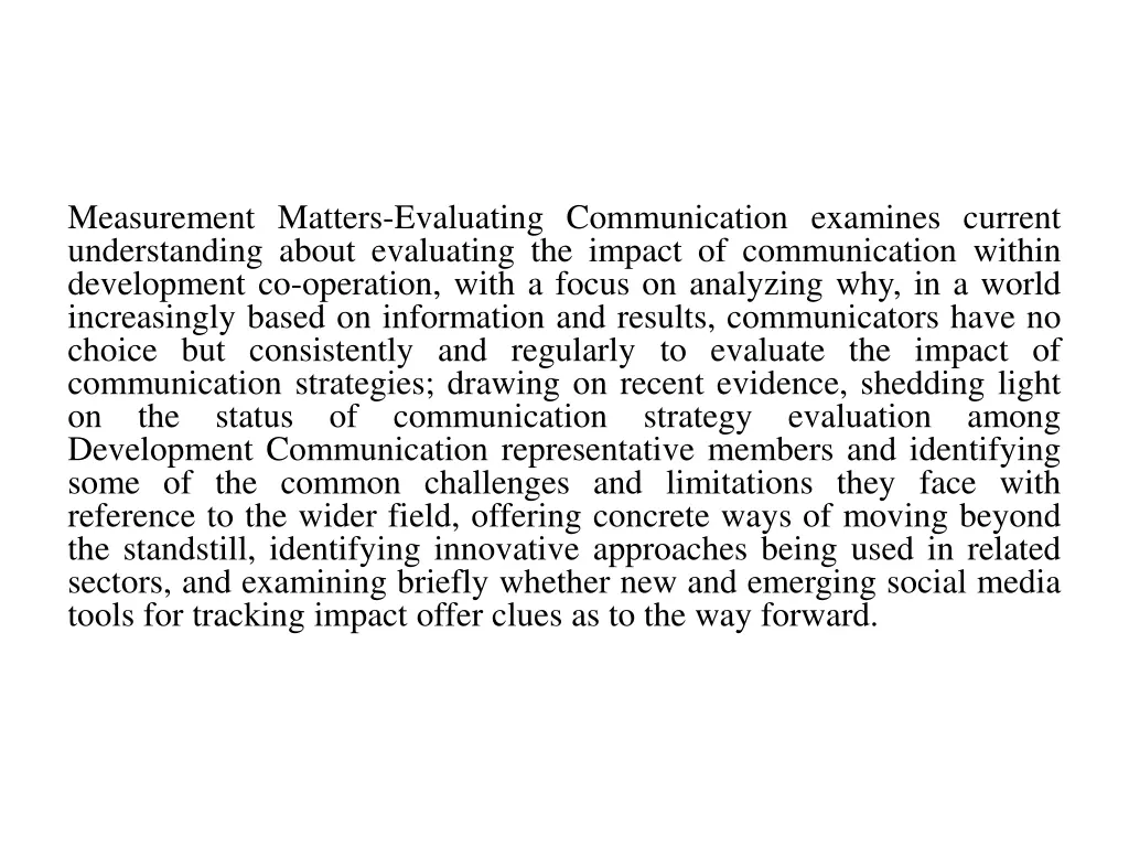 measurement matters evaluating communication
