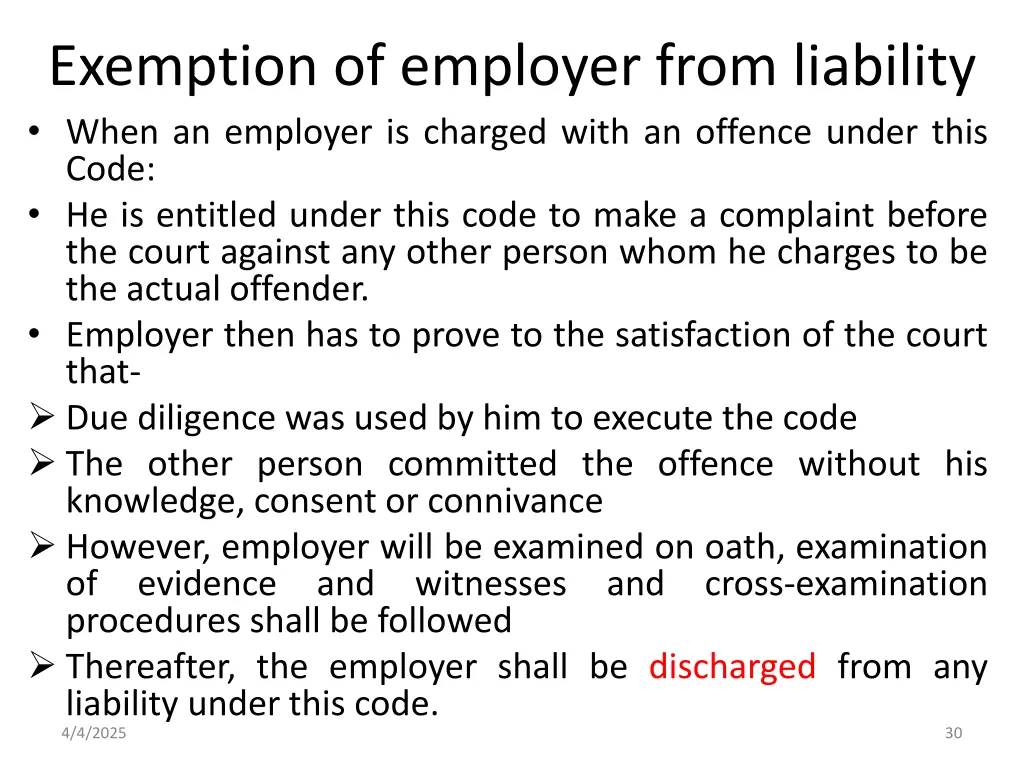 exemption of employer from liability when