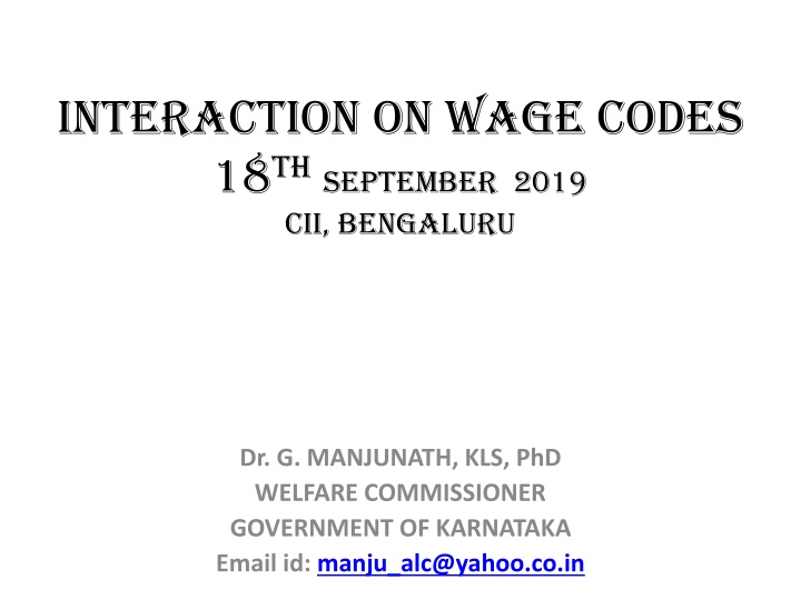 interaction on wage codes 18 th september 2019