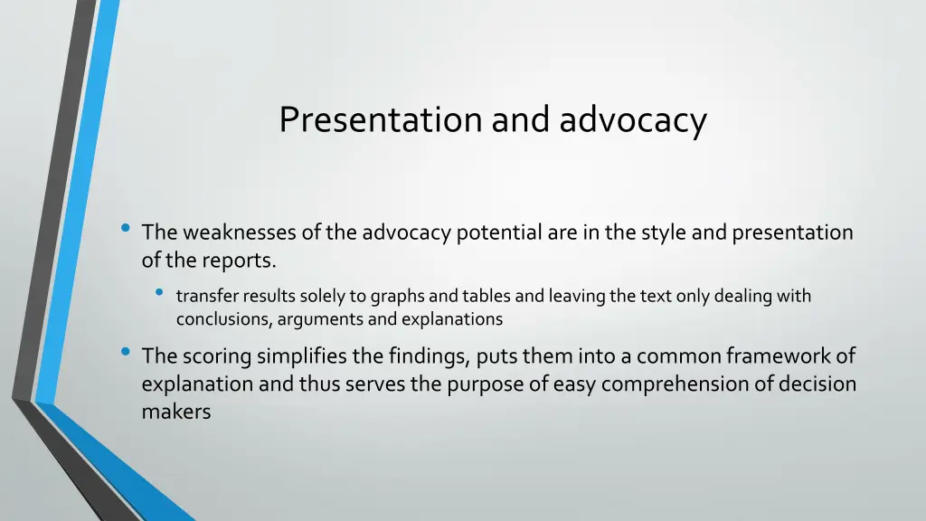 presentation and advocacy