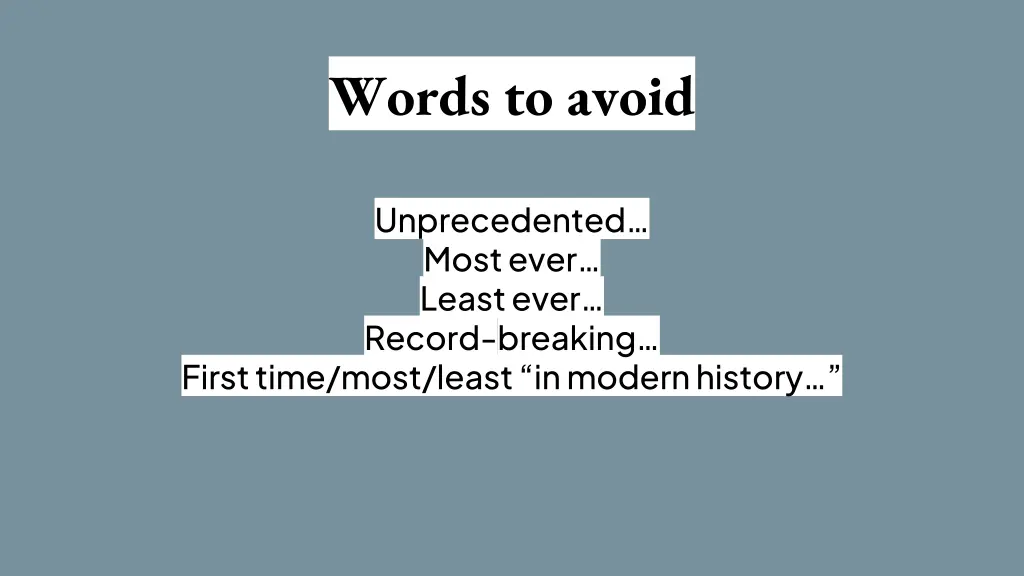 words to avoid