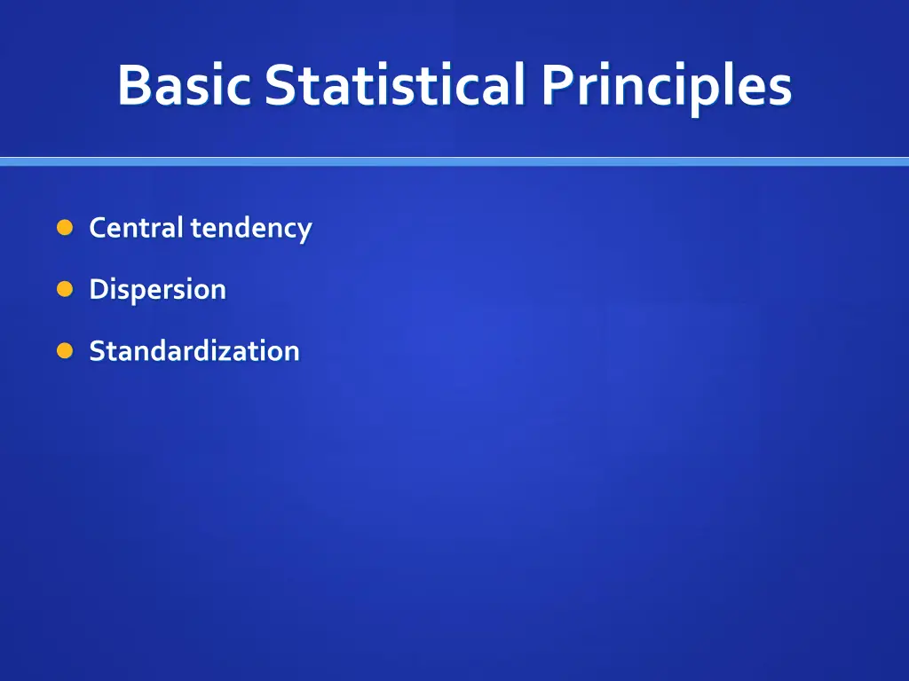 basic statistical principles