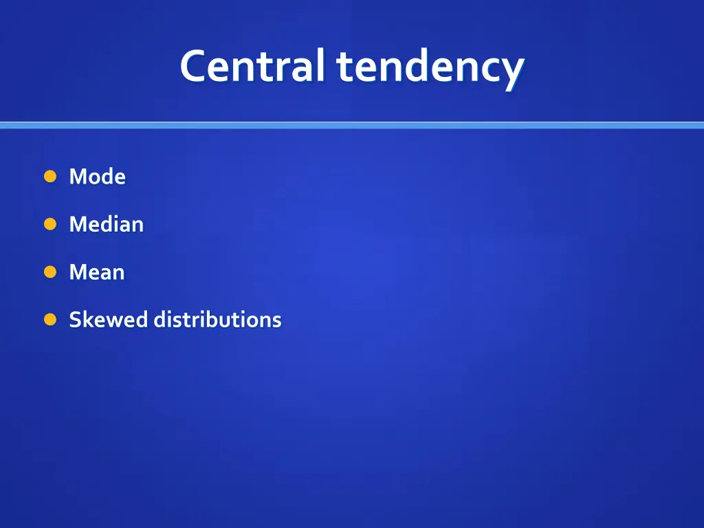 central tendency