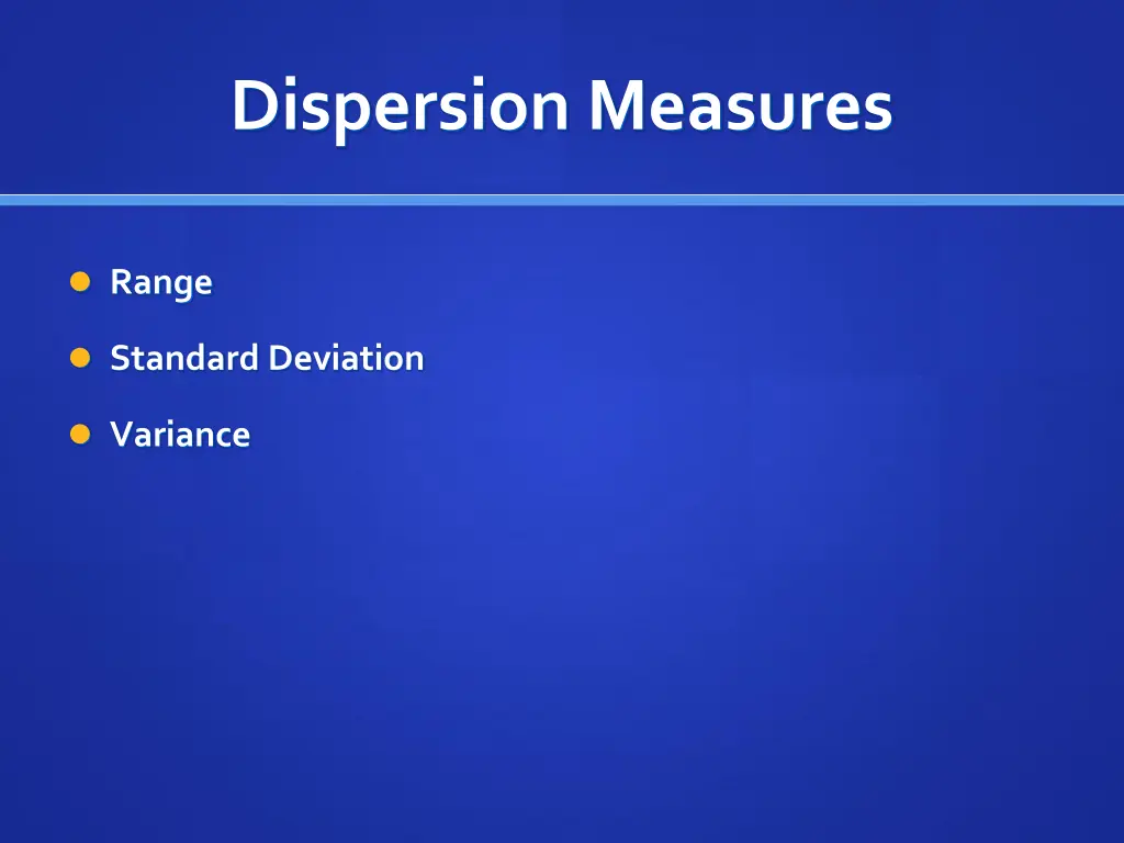 dispersion measures