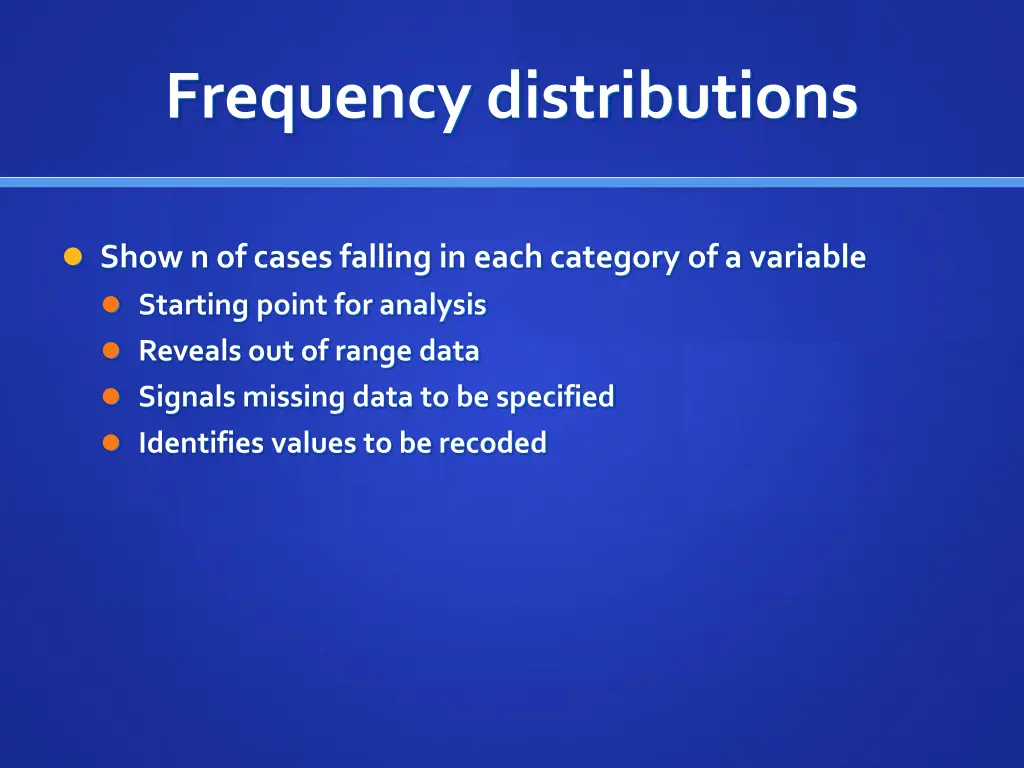frequency distributions
