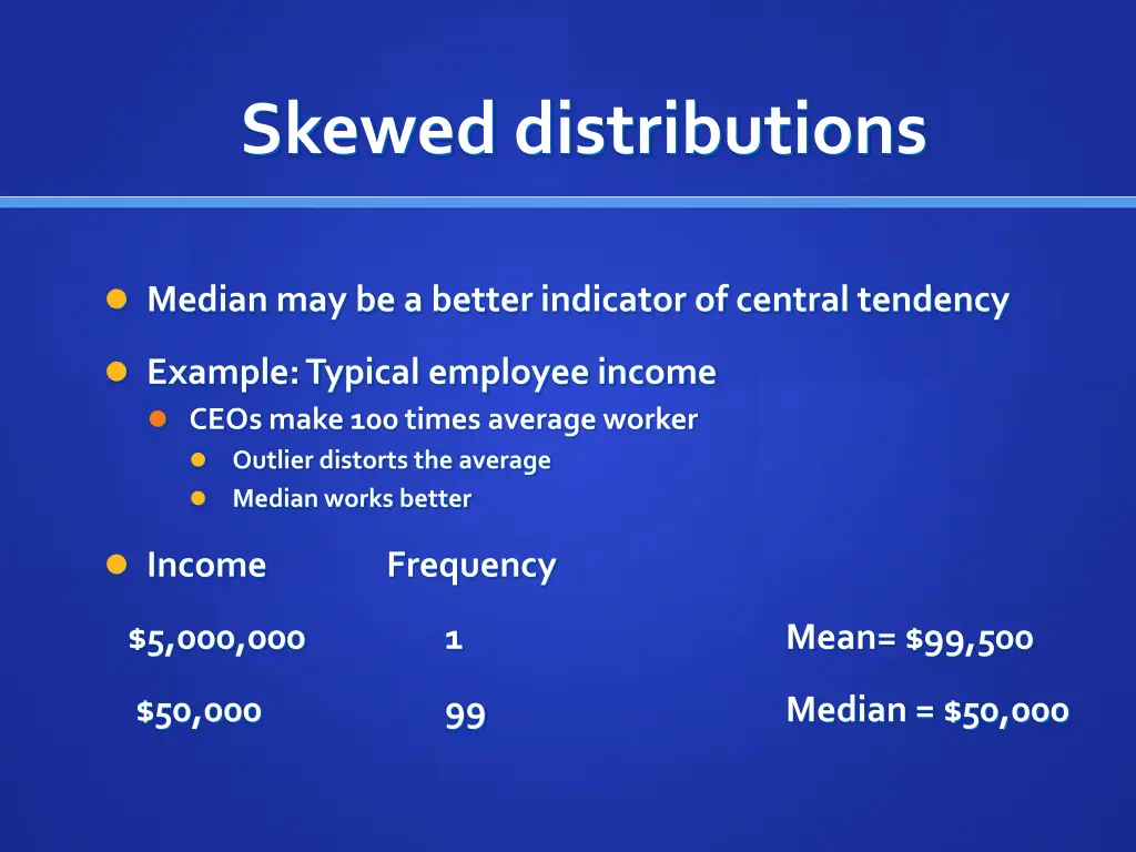 skewed distributions