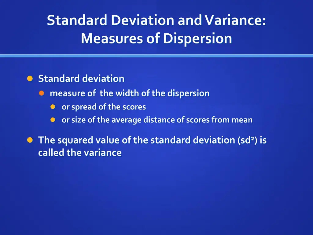 standard deviation and variance measures