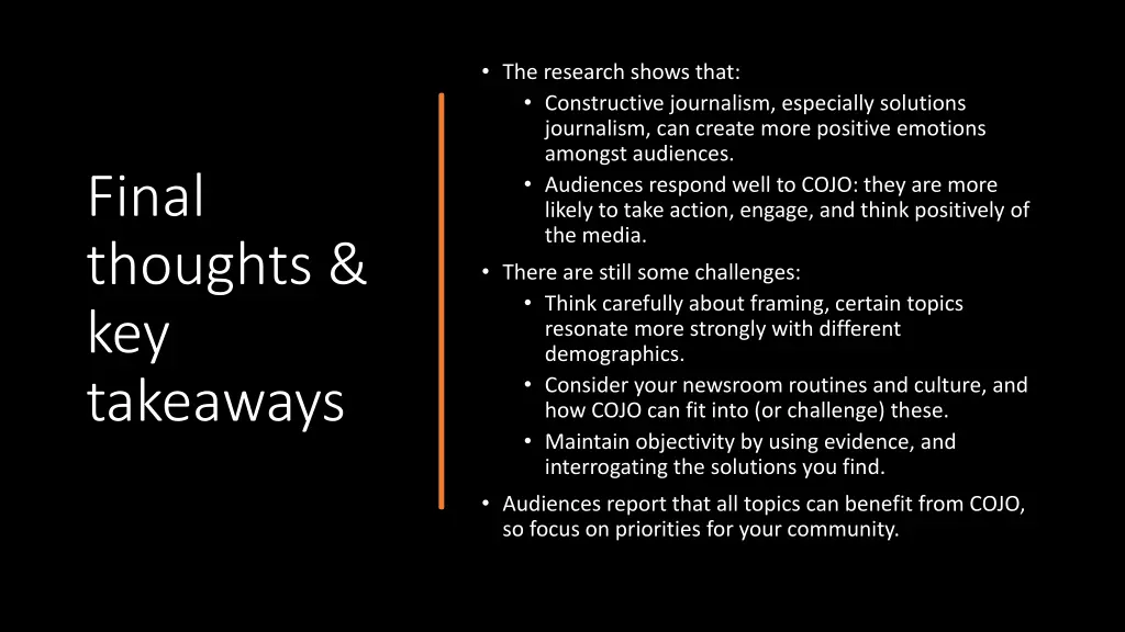 the research shows that constructive journalism