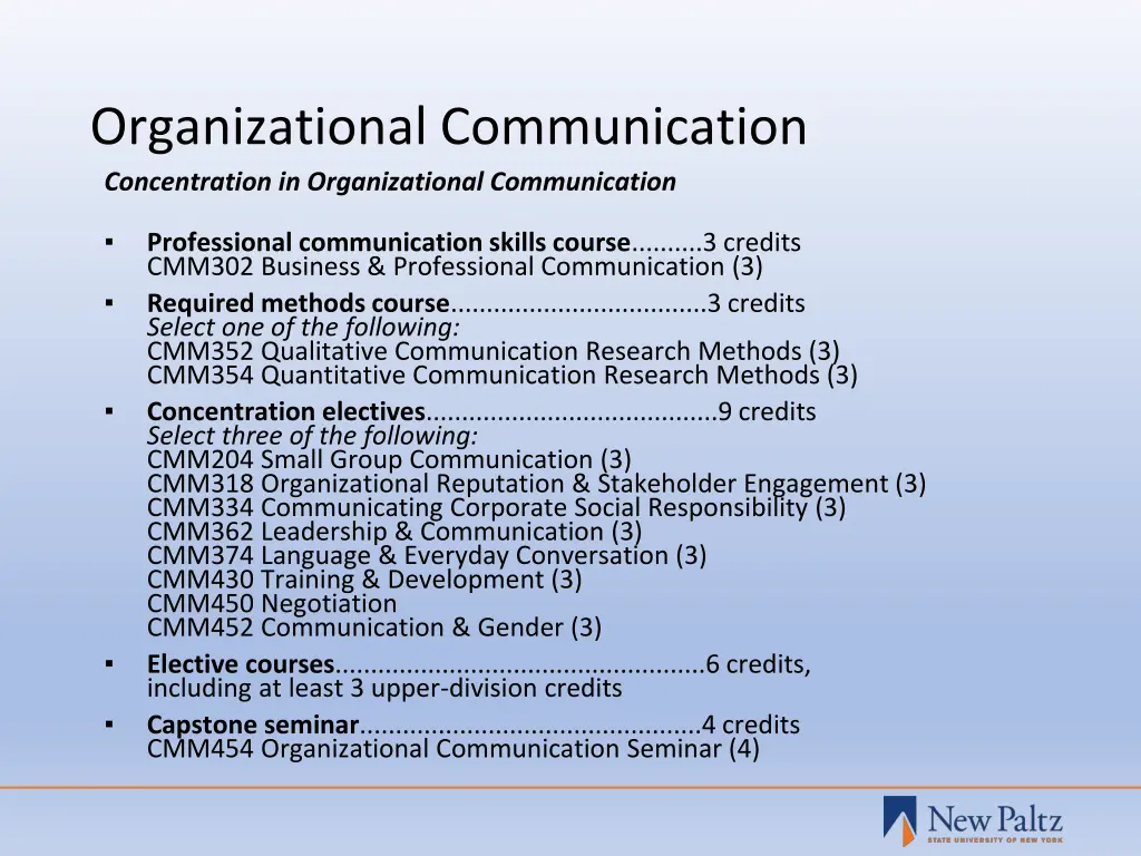 organizational communication concentration