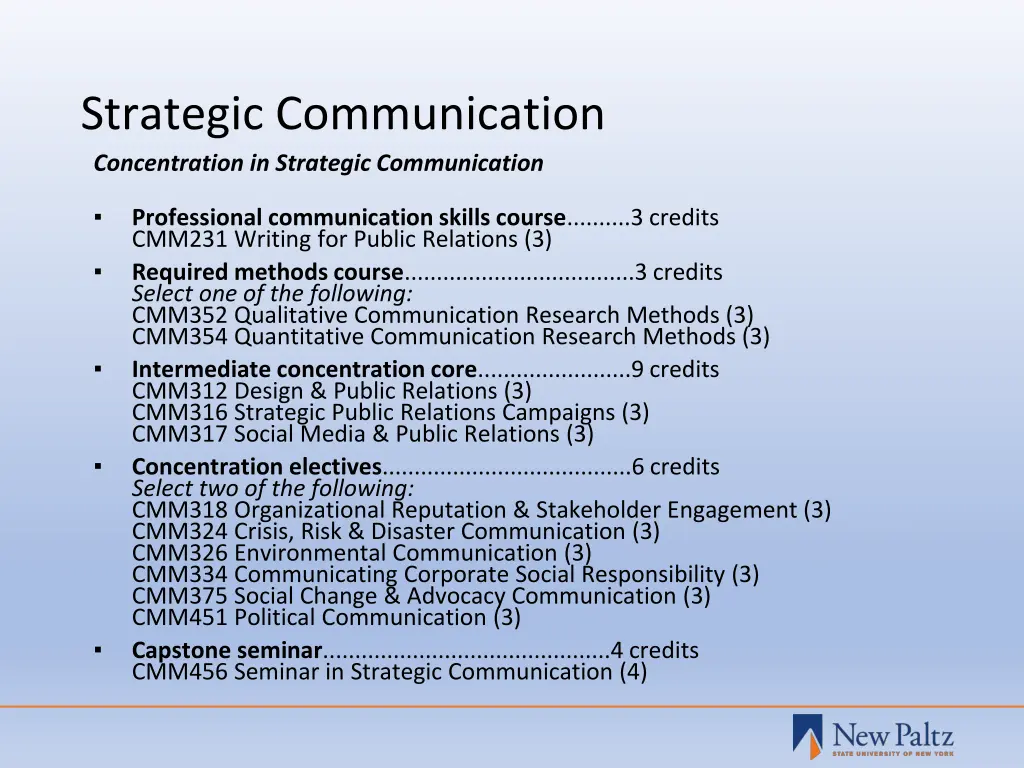 strategic communication concentration