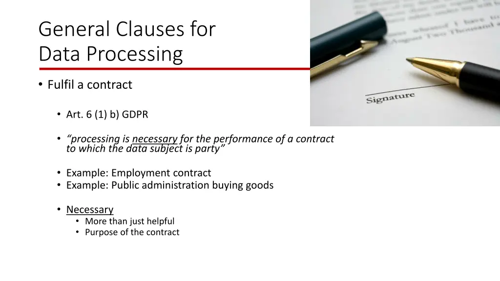 general clauses for data processing
