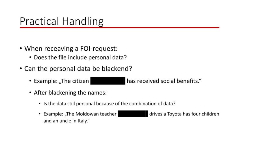 practical handling