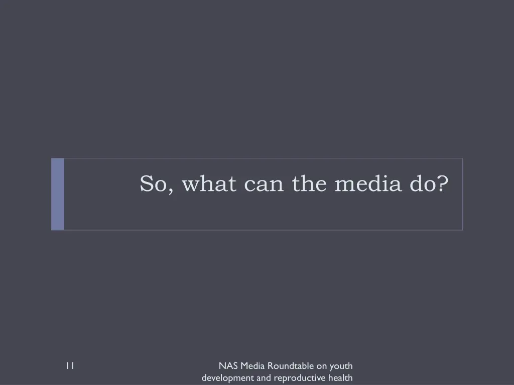 so what can the media do